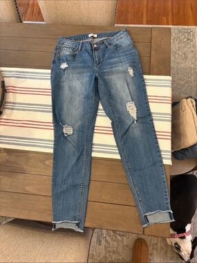 kenzie Distressed Medium Blue Skinny Jeans